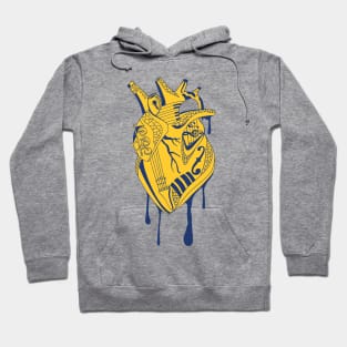 Navy Gold Musical Heart Hoodie